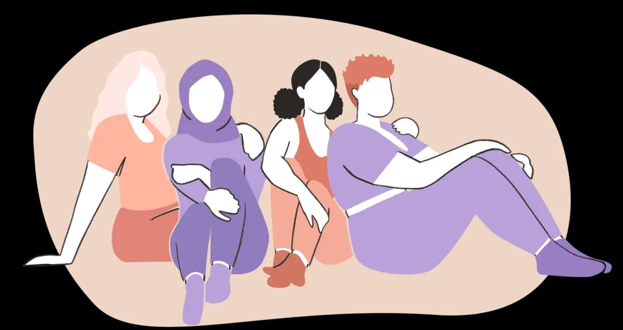 Four women sitting