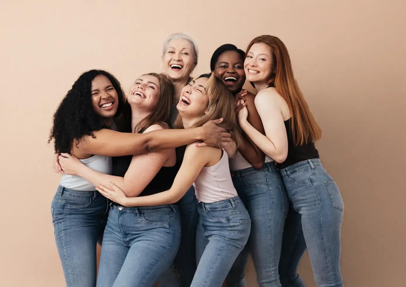 Women hugging